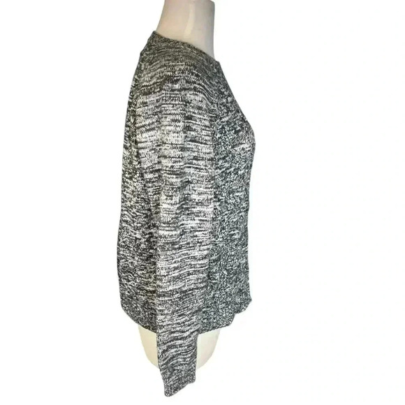 LANDS END Drifter Chunky Cable Knit Sweater Gray with White 100% Baumwolle - Picture 5 of 11